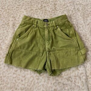 UO Green corduroy shorts